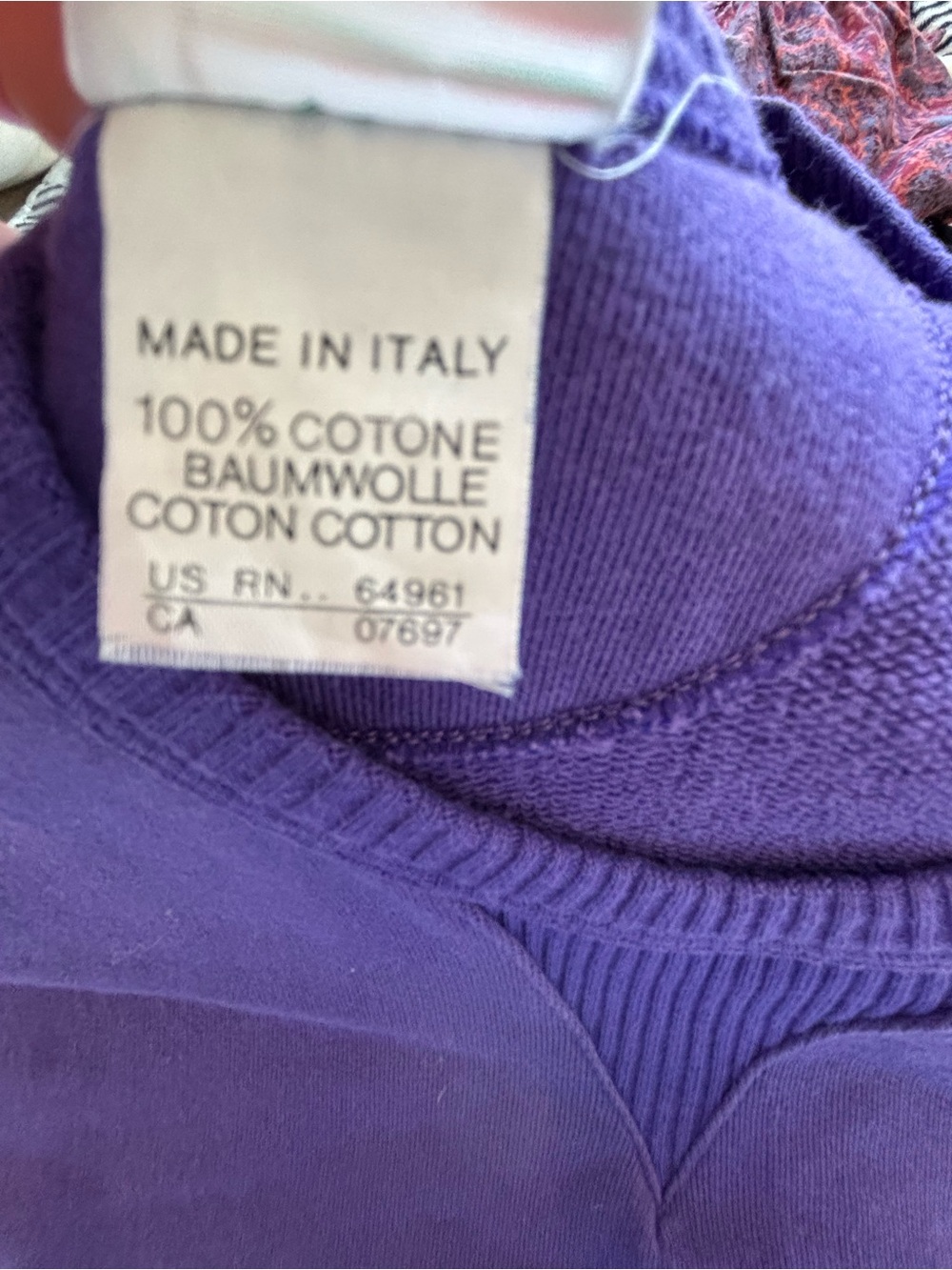 Vintage United Colors Of Benetton Violet Crewneck Jumper Dress Cotton - Picture 4 of 4